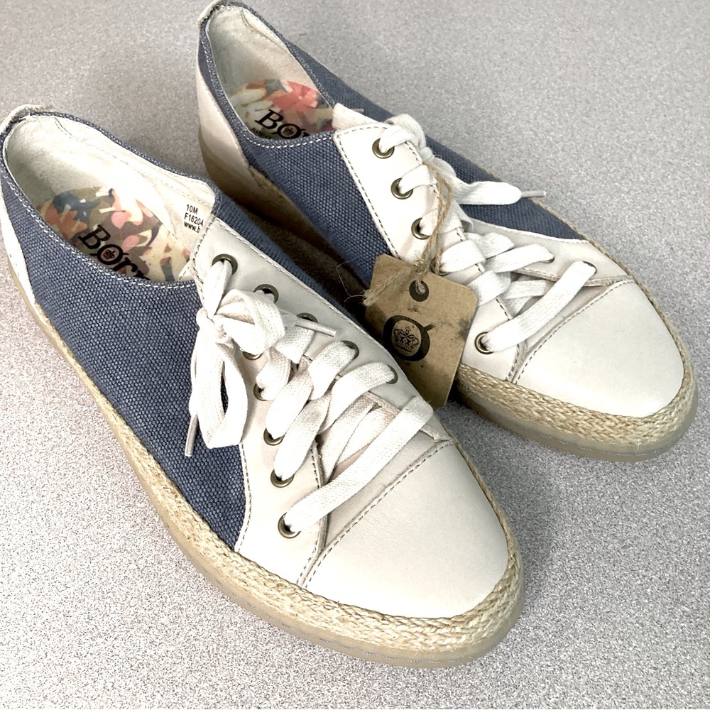 NWT Born Corfield Denim and Canvas Espadrilles Womens USA Size 10